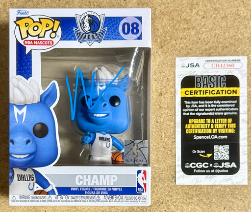Mark Cuban Signed NBA Dallas Mavericks Mascot Champ Funko Pop! #08 With JSA COA - for just $200! 
