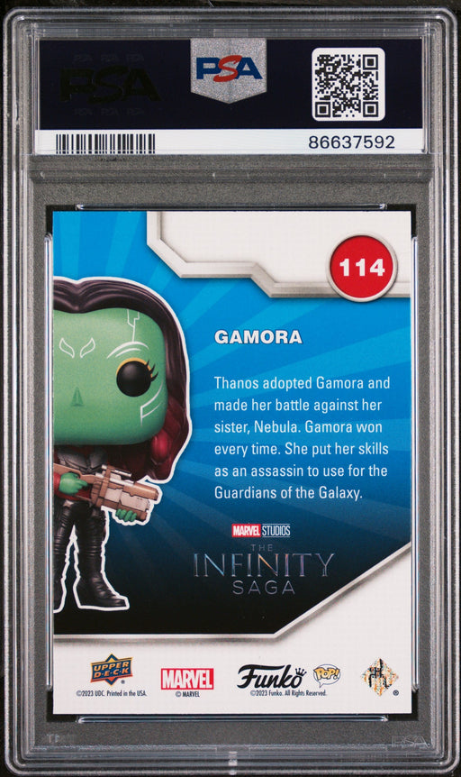 2023 UPPER DECK FUNKO POP MARVEL  GAMORA  #114  PSA 10 - for just $39! 