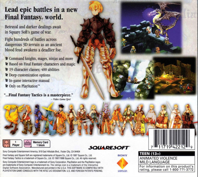 Final Fantasy Tactics – PlayStation 1 (PS1) - for just $0! 