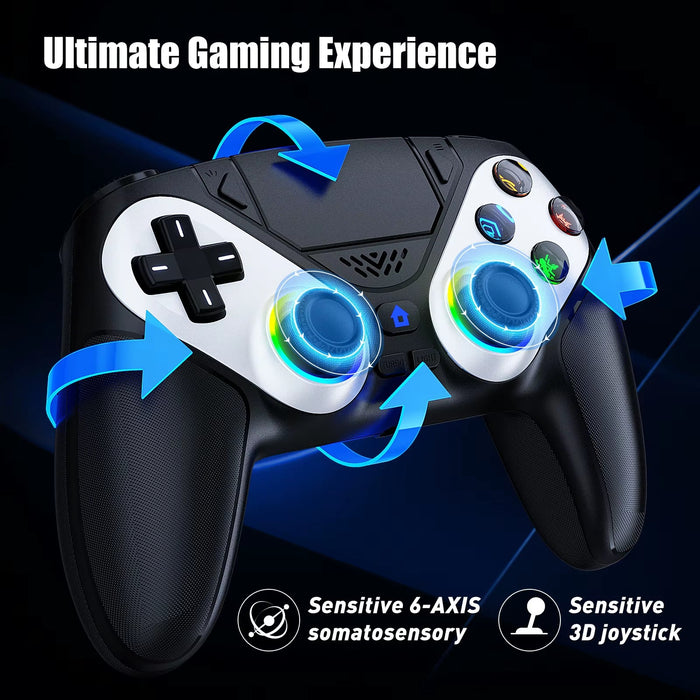 RGB Wireless Controller Compatible with PS5 and PC, Hall Effect Triggers, Programmable Buttons, Turbo Mode, Dual Vibration Gamepad - for just $62.98! 