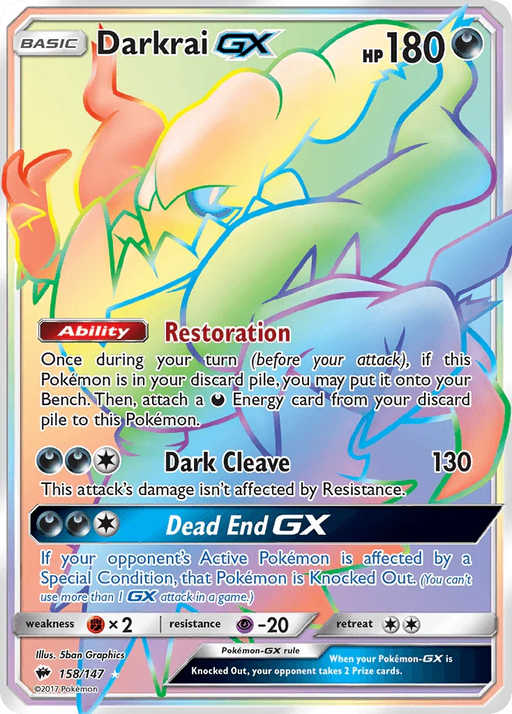 Darkrai GX (158/147) [Sun & Moon: Burning Shadows] - for just $20.90! 