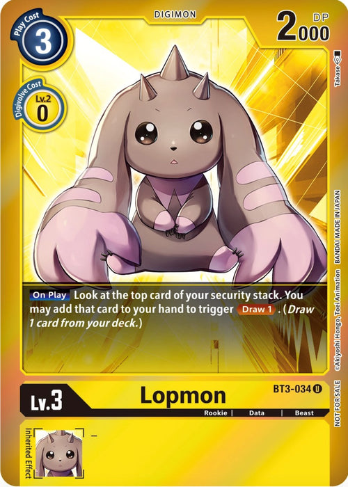 Lopmon [BT3-034] (Event Pack 4) [Release Special Booster Promos] - Just $0.70! Shop now at Retro Gaming of Denver