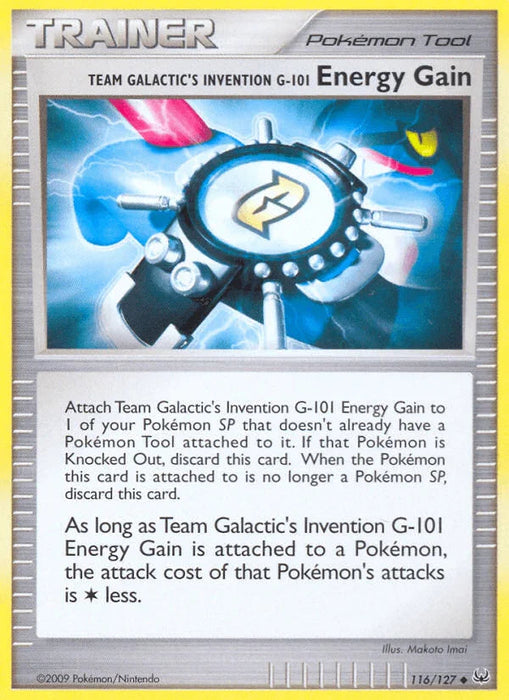 Team Galactic's Invention G-101 Energy Gain (116/127) [Platinum: Base Set] - for just $0.80! 