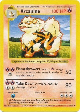Arcanine (23/102) [Base Set Shadowless Unlimited] - for just $17.85! 