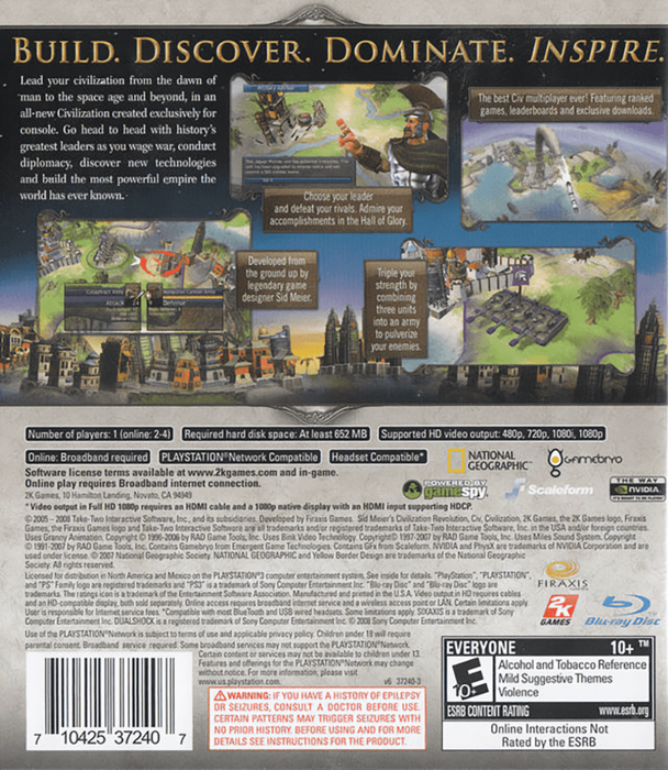 Civilization Revolution – PlayStation 3 (PS3) - for just $0! 