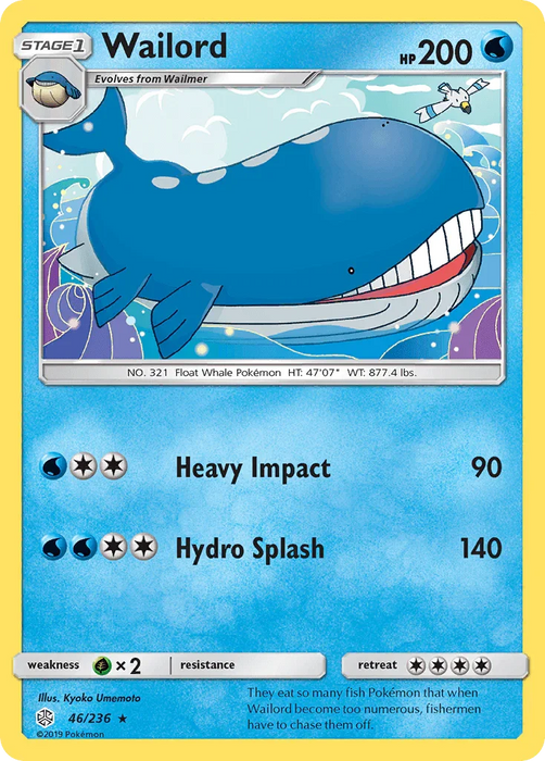 Wailord (46/236) [Sun & Moon: Cosmic Eclipse] - for just $0.20! 