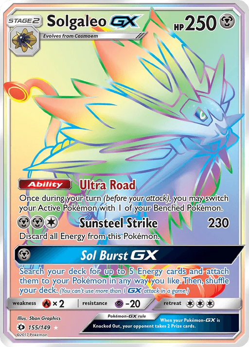 Solgaleo GX (155/149) [Sun & Moon: Base Set] - for just $6.70! 