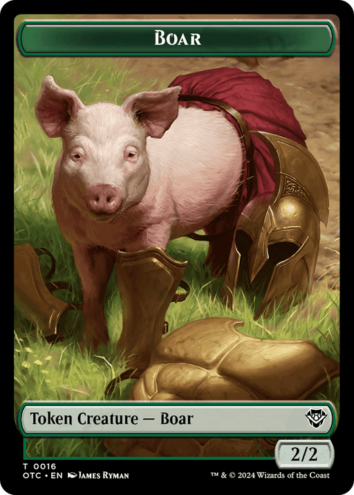 Boar // Manifest Double-Sided Token [Outlaws of Thunder Junction Commander Tokens] - Just $0.10! Shop now at Retro Gaming of Denver