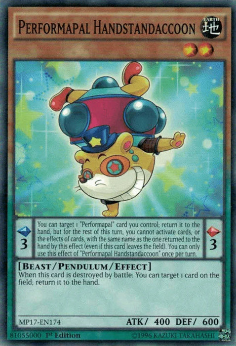 Performapal Handstandaccoon [MP17-EN174] Common - for just $0.10! 