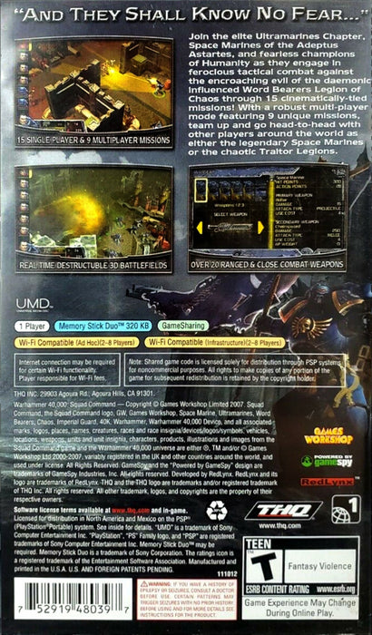 Warhammer 40000: Squad Command – PlayStation Portable (PSP) - for just $0! 