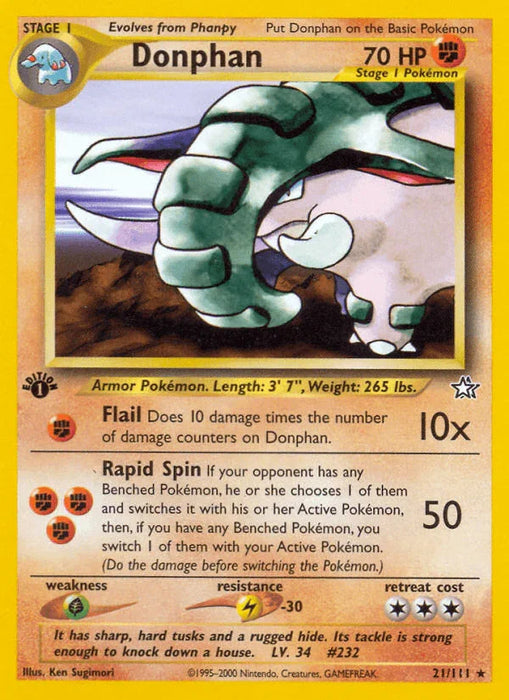 Donphan (21/111) [Neo Genesis 1st Edition] - for just $1.85! 