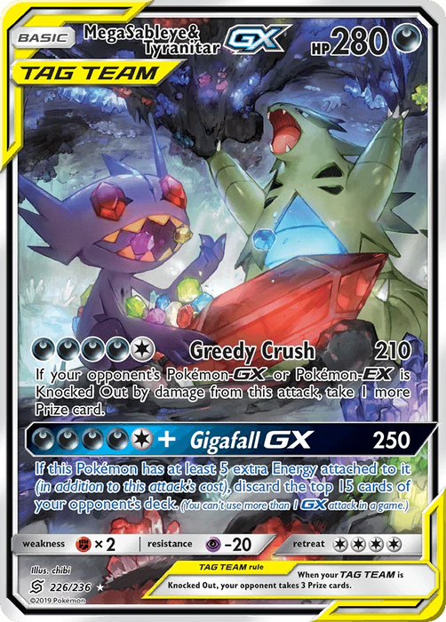 Mega Sableye & Tyranitar GX (226/236) [Sun & Moon: Unified Minds] - for just $142.50! 