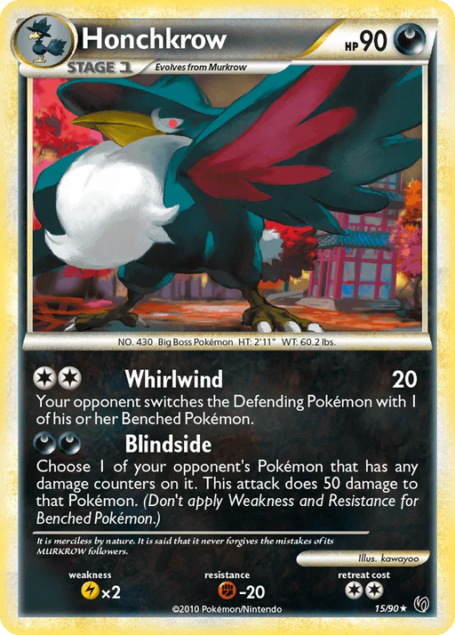 Honchkrow (15/90) [HeartGold & SoulSilver: Undaunted] - for just $0.40! 