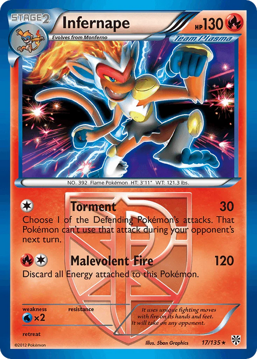 Infernape (17/135) [Black & White: Plasma Storm] - for just $3.55! 