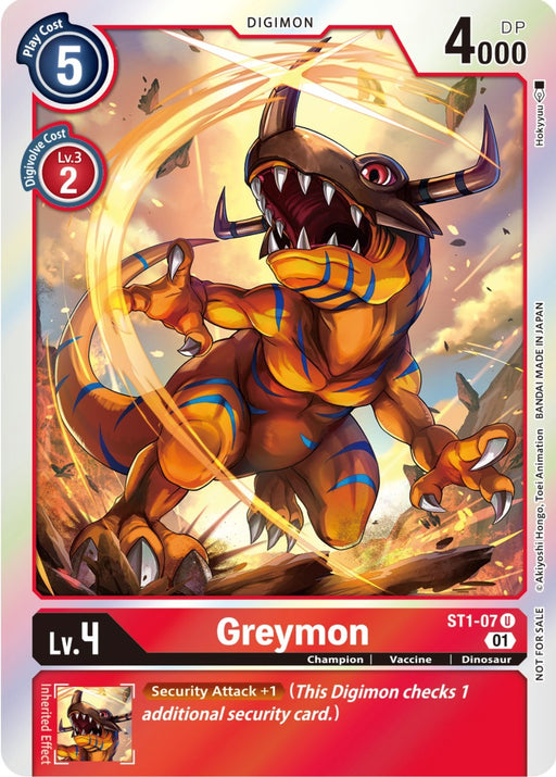 Greymon [ST1-07] (ST-11 Special Entry Pack) [Starter Deck: Gaia Red Promos] - Just $2.95! Shop now at Retro Gaming of Denver