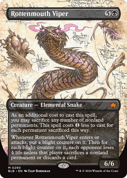 Rottenmouth Viper (BLB-290) - Bloomburrow: (Showcase) (Borderless) - for just $2.93! 