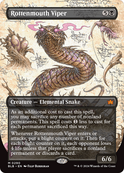 Rottenmouth Viper (BLB-290) - Bloomburrow: (Showcase) (Borderless) - for just $2.79! 