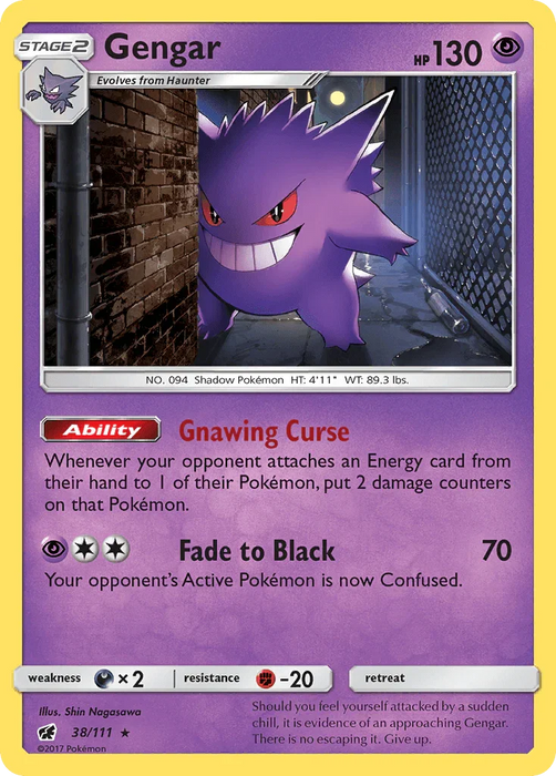 Gengar (38/111) [Sun & Moon: Crimson Invasion] - for just $8.55! 