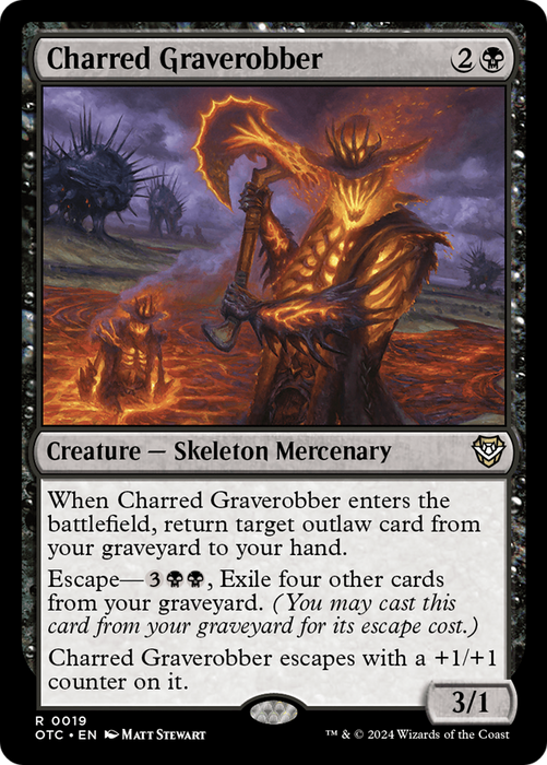 Charred Graverobber (OTC-019) - Outlaws of Thunder Junction Commander - for just $0.07! 