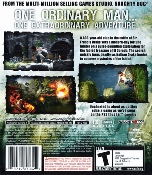 Uncharted: Drake's Fortune – PlayStation 3 (PS3) - for just $0! 
