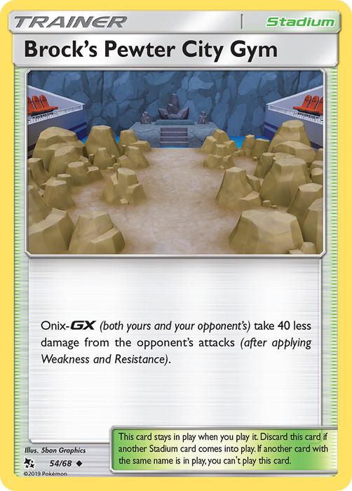 Brock's Pewter City Gym (54/68) [Sun & Moon: Hidden Fates] - Just $0.05! Shop now at Retro Gaming of Denver