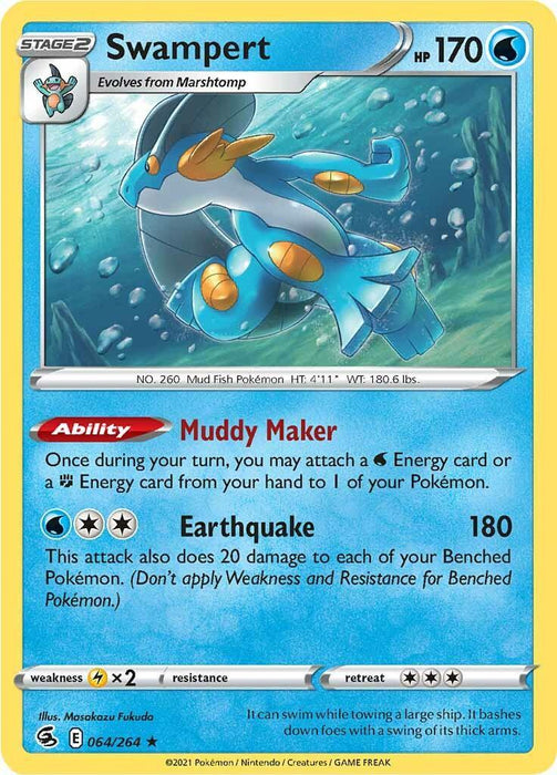 Swampert (064/264) [Sword & Shield: Fusion Strike] - for just $0.20! 