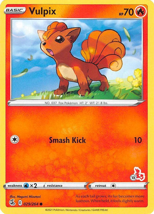 Vulpix (029/264) (Cinderace Stamp #13) [Battle Academy 2022] - for just $0.10! 