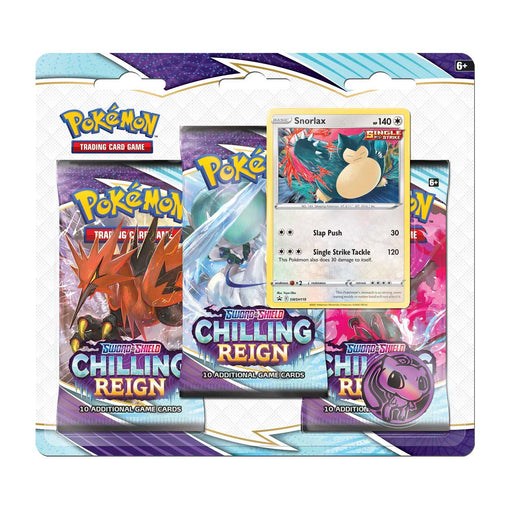 Sword & Shield: Chilling Reign - 3-Pack Blister (Snorlax) - for just $50! 