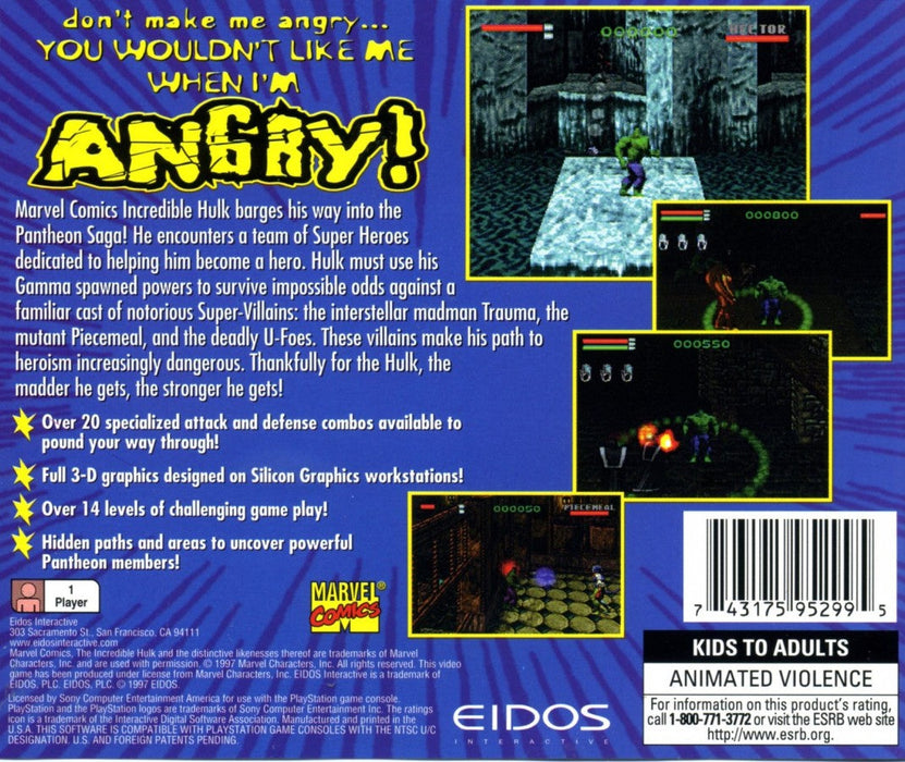 Incredible Hulk: The Pantheon Saga – PlayStation 1 (PS1) - for just $0! 