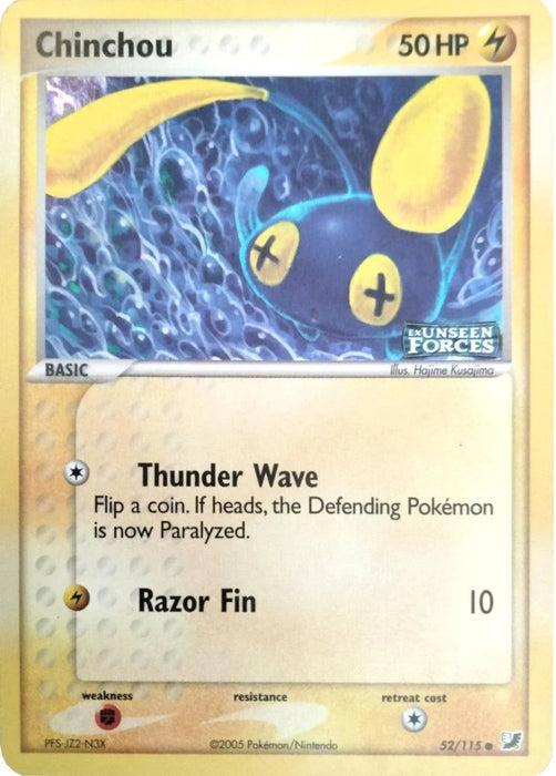 Chinchou (52/115) (Stamped) [EX: Unseen Forces] - for just $5.10! 