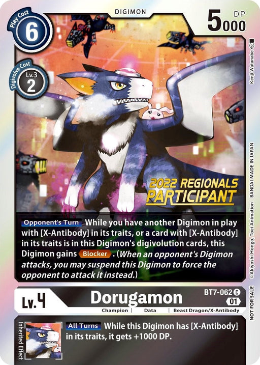 Dorugamon [BT7-062] (2022 Championship Offline Regional) (Online Participant) [Next Adventure Promos] - Just $1! Shop now at Retro Gaming of Denver