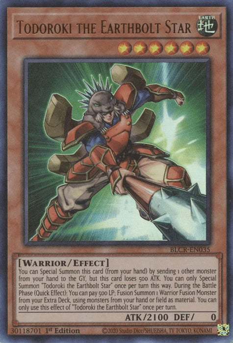 Todoroki the Earthbolt Star [BLCR-EN035] Ultra Rare - for just $0.10! 