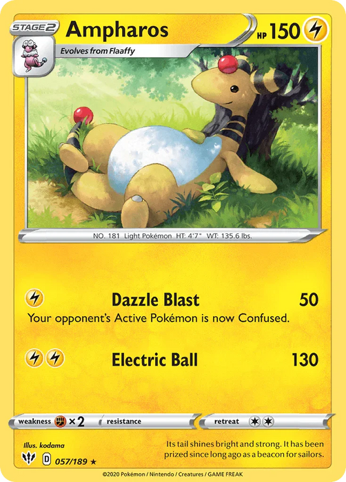 Ampharos (057/189) [Sword & Shield: Darkness Ablaze] - for just $0.15! 