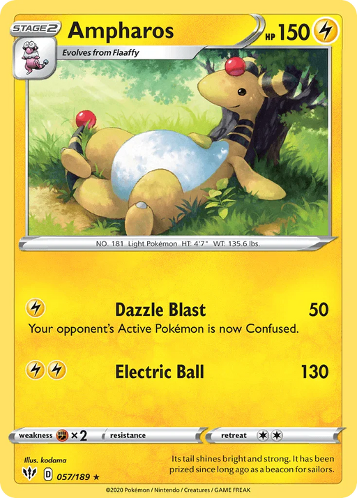 Ampharos (057/189) [Sword & Shield: Darkness Ablaze] - for just $0.10! 