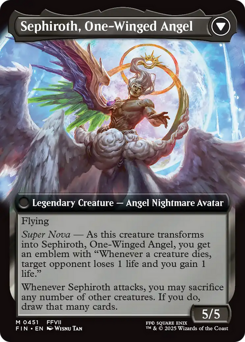 Sephiroth, Fabled SOLDIER // Sephiroth, One-Winged Angel (FIN-451) - FINAL FANTASY: (Extended Art) Foil - for just $30.15! 