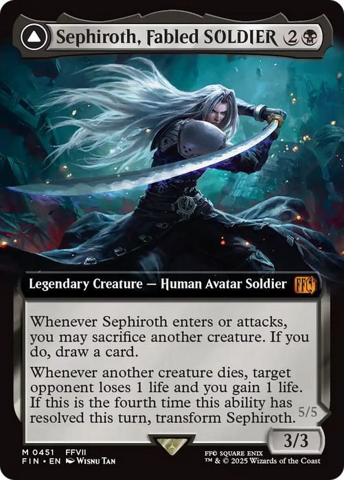 Sephiroth, Fabled SOLDIER // Sephiroth, One-Winged Angel (FIN-451) - FINAL FANTASY: (Extended Art) Foil - for just $30.15! 
