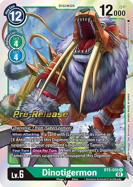 Dinotigermon [BT9-056] [X Record Pre-Release Promos] - Just $0.09! Shop now at Retro Gaming of Denver