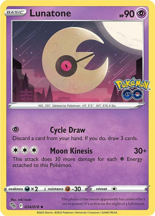 Lunatone (034/078) [Pokémon GO] - for just $0.10! 