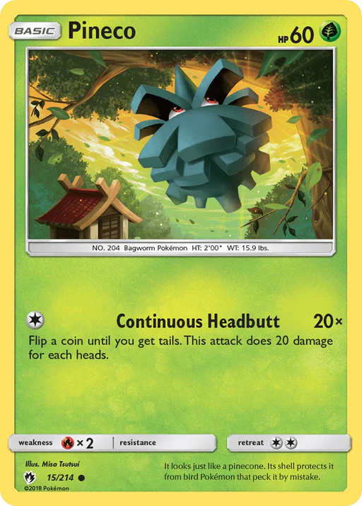 Pineco (15/214) [Sun & Moon: Lost Thunder] - for just $0.10! 