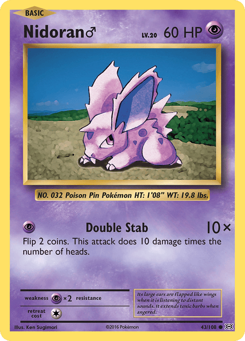 Nidoran (43/108) (Male) [XY: Evolutions] - for just $0.10! 