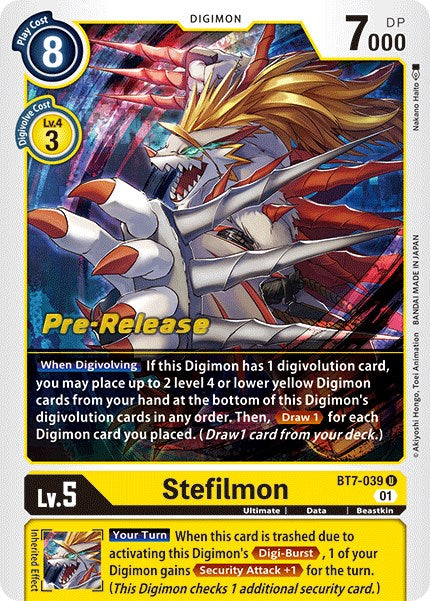 Stefilmon [BT7-039] [Next Adventure Pre-Release Cards] - Just $0.20! Shop now at Retro Gaming of Denver