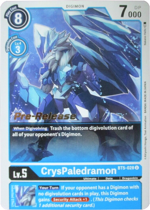 CrysPaledramon [BT5-028] [Battle of Omni Pre-Release Promos] - Just $1.15! Shop now at Retro Gaming of Denver