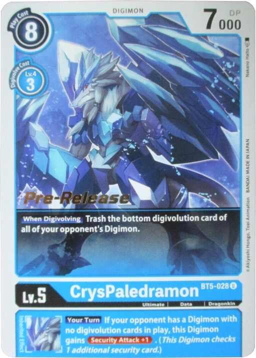 CrysPaledramon [BT5-028] [Battle of Omni Pre-Release Promos] - Just $1! Shop now at Retro Gaming of Denver