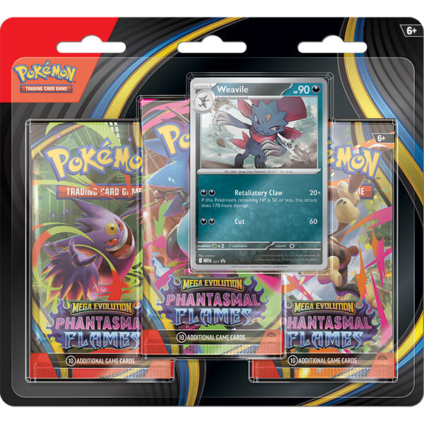 Pokemon: Mega Evolution - Phantasmal Flames 3-Blister Booster Pack - Weavile - for just $17.50! 