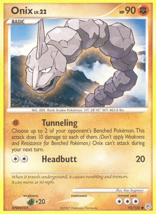 Onix (92/130) [Diamond & Pearl: Base Set] - for just $0.20! 