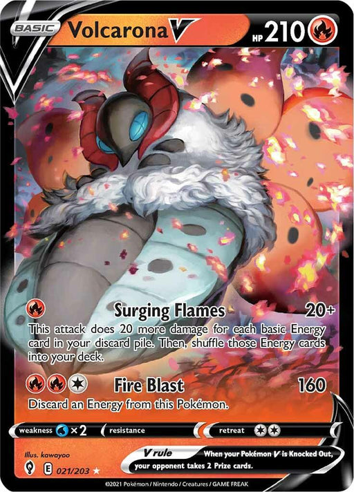 Volcarona V (021/203) [Sword & Shield: Evolving Skies] - for just $0.40! 