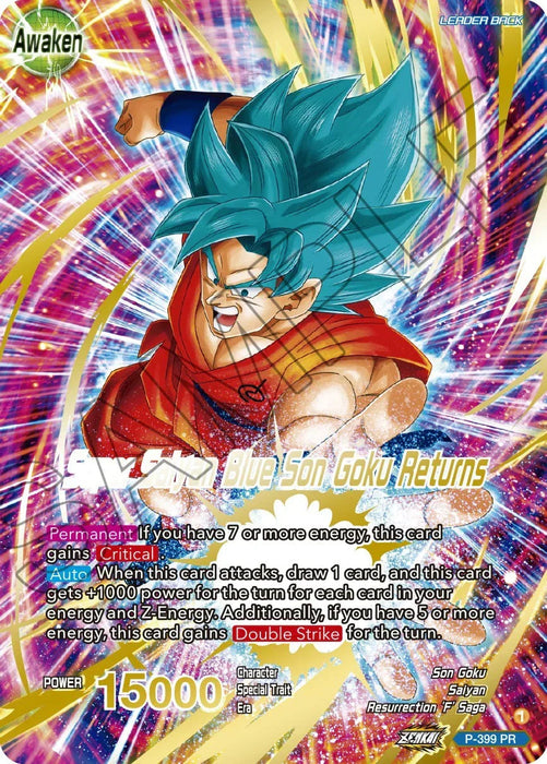 Son Goku // Super Saiyan Blue Son Goku Returns (Gold-Stamped) (P-399) [Promotion Cards] - for just $2.40! 