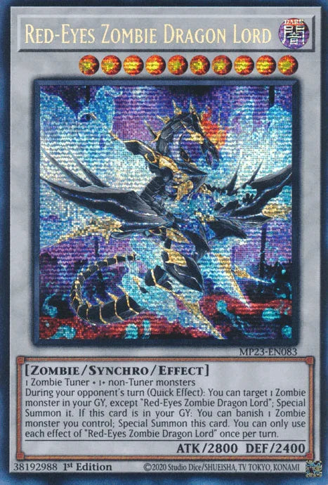Red-Eyes Zombie Dragon Lord [MP23-EN083] Prismatic Secret Rare - for just $0.90! 