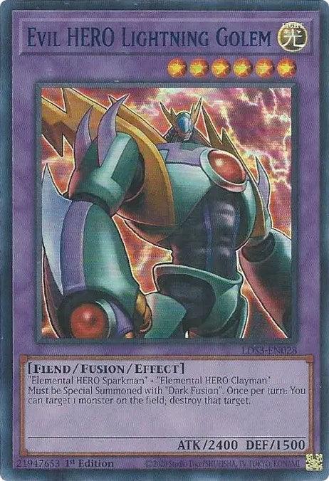 Evil HERO Lightning Golem (Blue) [LDS3-EN028] Ultra Rare - for just $0.10! 
