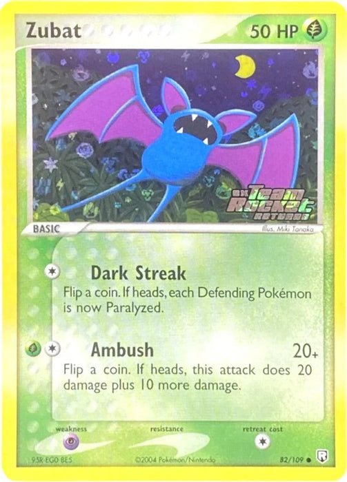 Zubat (82/109) (Stamped) [EX: Team Rocket Returns] - for just $6.80! 